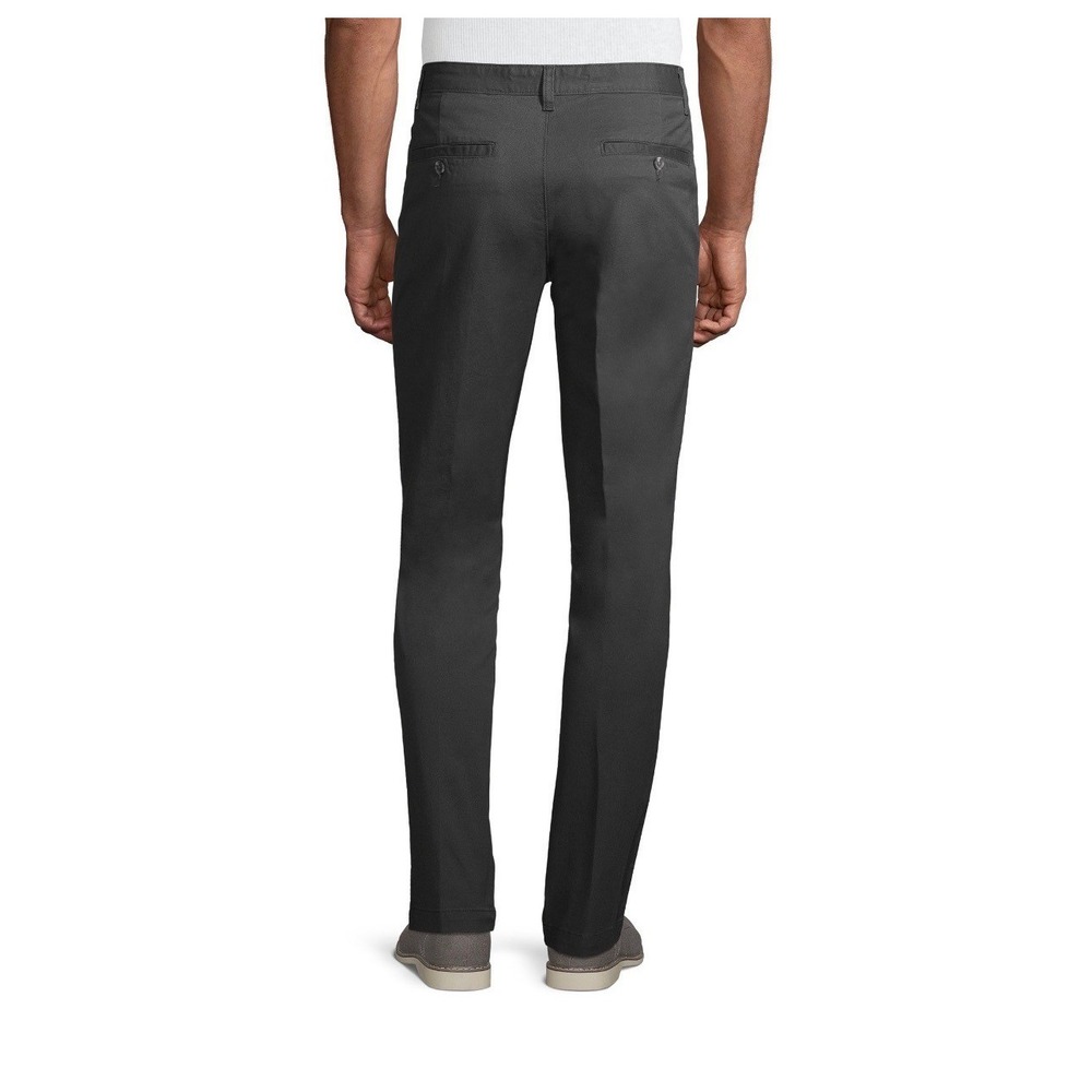 NWT George Men's Grey Tapered Chino Pants Size 30x32 Stretch Business Casual - Picture 5 of 7